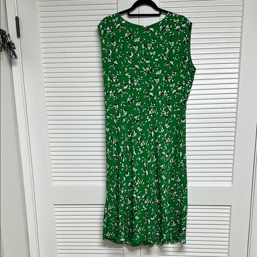 Lauren Ralph Lauren Green Sheath Midi Dress Crew Neck Sleeveless